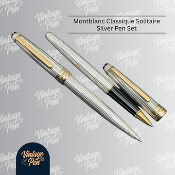 Montblanc Meisterstück Solitaire Sterling Silver Pinstripe Classique Set