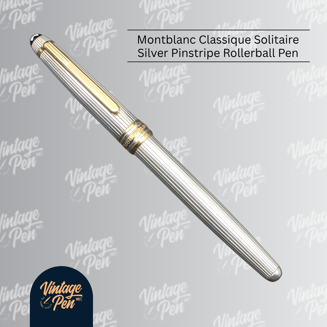 Montblanc Meisterstück Solitaire Sterling Silver Pinstripe Classique Rollerball Pen