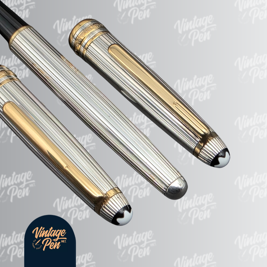 Montblanc Meisterstück Solitaire Sterling Silver Pinstripe Classique Set