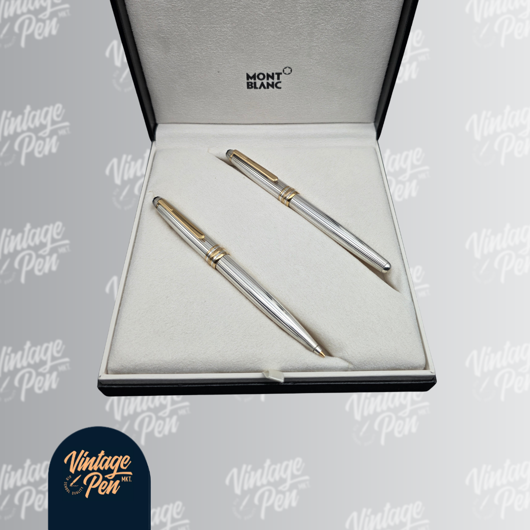 Montblanc Meisterstück Solitaire Sterling Silver Pinstripe Classique Set